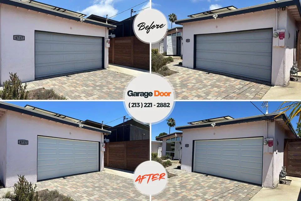 Before and after: garage door repair Machesney Park, IL